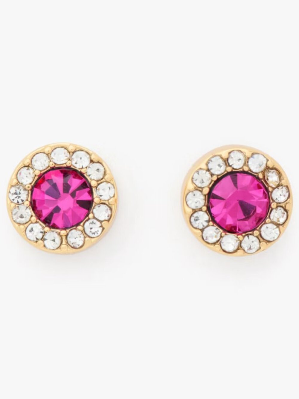kate spade You're A Gem Fuchsia Pave Halo Studs/NWT